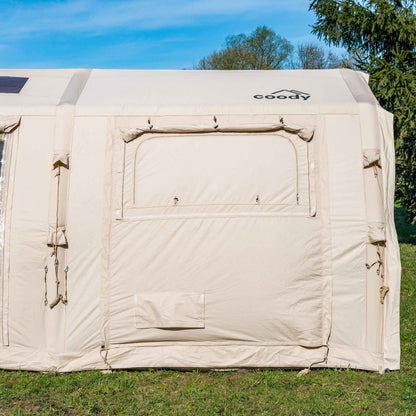 Coody Familia AirTent 17.2 PRO Beige (2-10 Person)+Electric Pump+TPU Door Beige+Ground Sheet