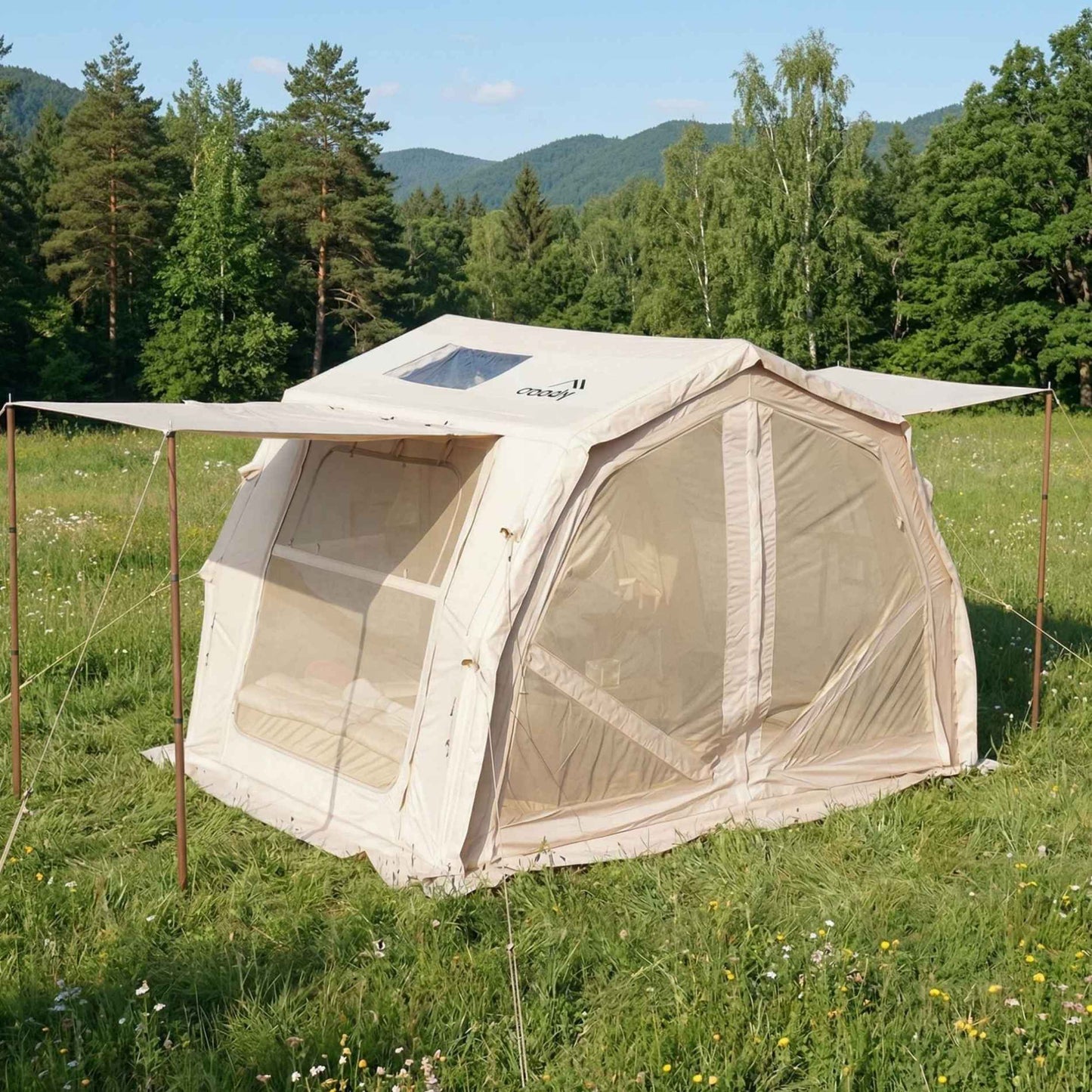Coody 10.0 PRO Beige Premium Inflatable Canvas Tent for 2–4 Campers