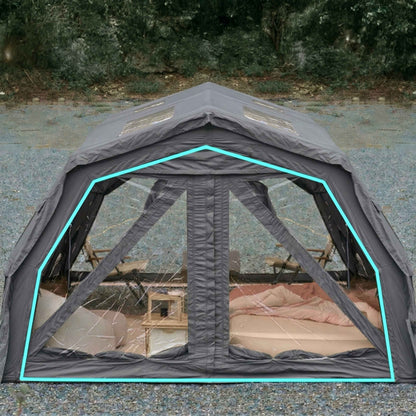 Coody Familia AirTent 17.2 PRO Gray (2-10 Person)+Electric Pump+TPU Door Gray+Ground Sheet