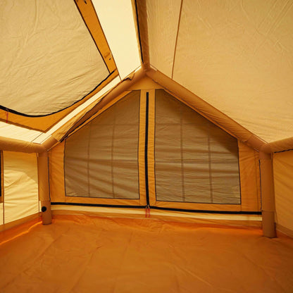 RBM Panda Medium Sunny Beige + Stove Caminus S - Inflatable Tents for Camping with Stove