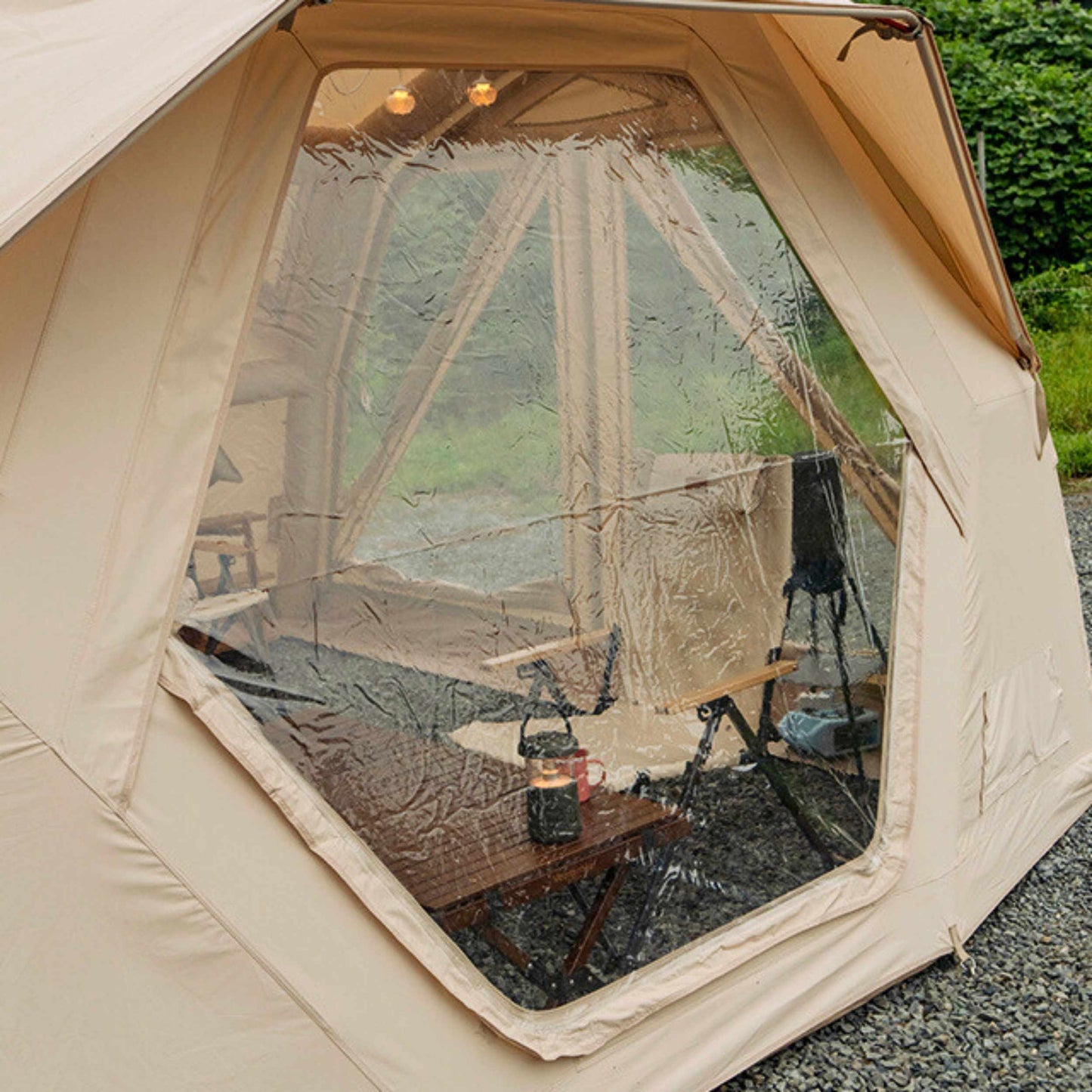 Coody Hub Pro Beige- Inflatable Tent for Camping (2-6 Person)