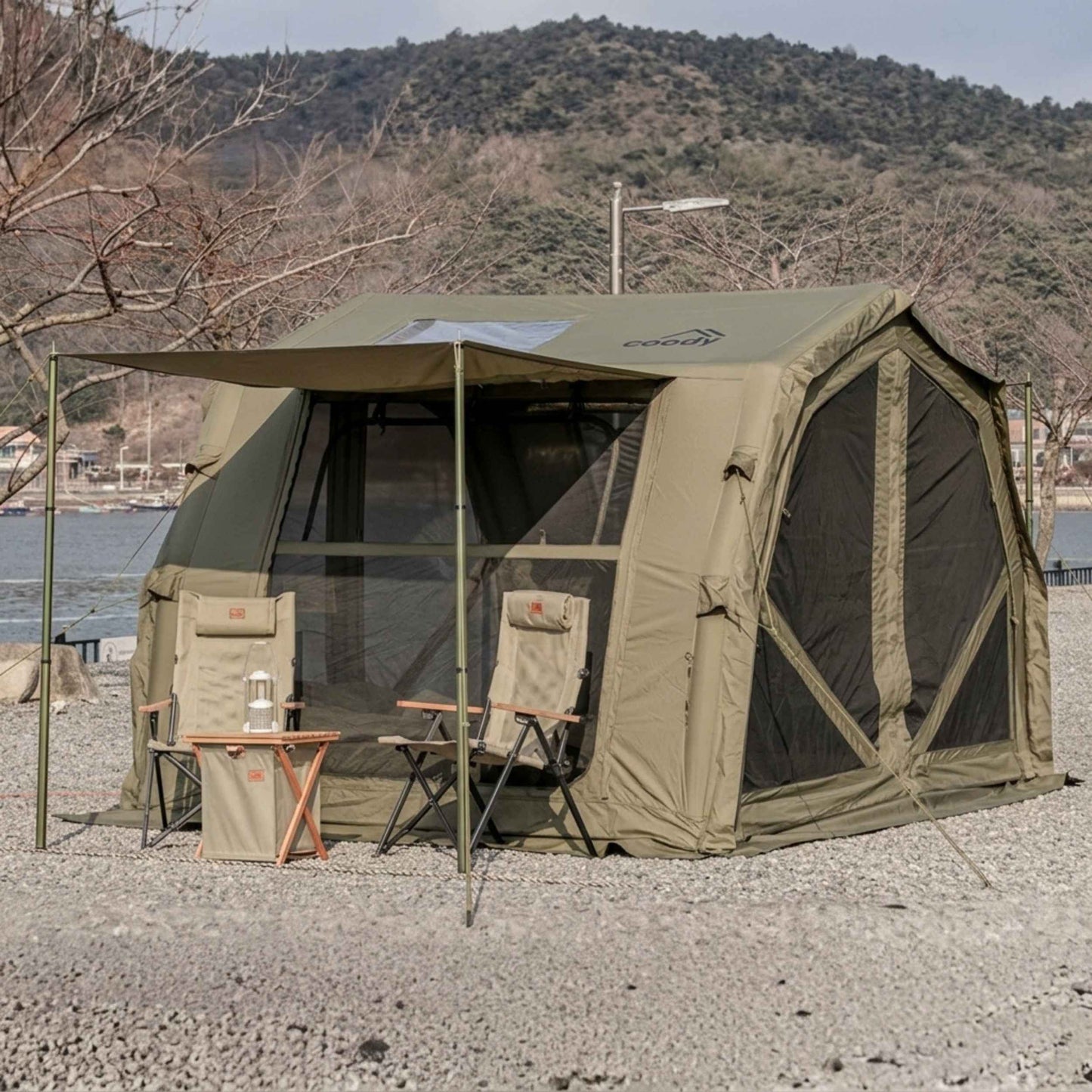 Coody 10.0 PRO Forest Green Premium Inflatable Canvas Tent for 2–4 Campers