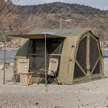 Coody 10.0 PRO Forest Green Premium Inflatable Canvas Tent for 2–4 Campers