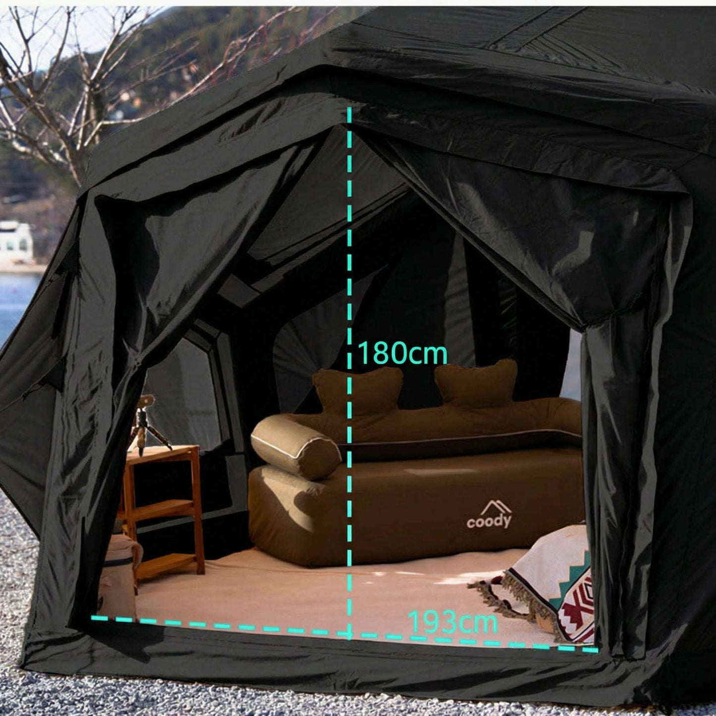 Coody | RBM Bestona Inflatable Tent for 2-4 Person (Black)