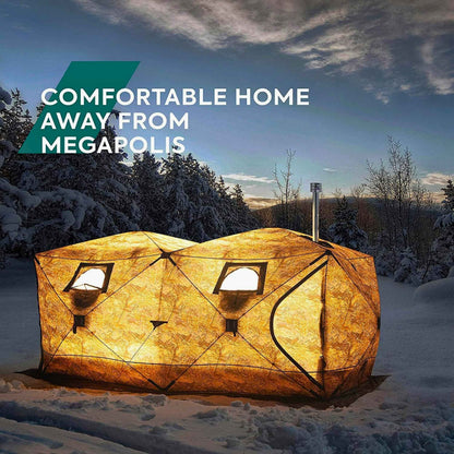 RBM Outdoors Cuboid 4.40 - All-Season Double-Layer Hot Tent with Stove Jack for 2-6 People