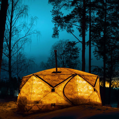 RBM All-Seasons tent  Hexagon for 2-9 person + Wood Stove Caminus M