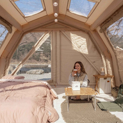 Coody 10.0 PRO Beige Premium Inflatable Canvas Tent for 2–4 Campers