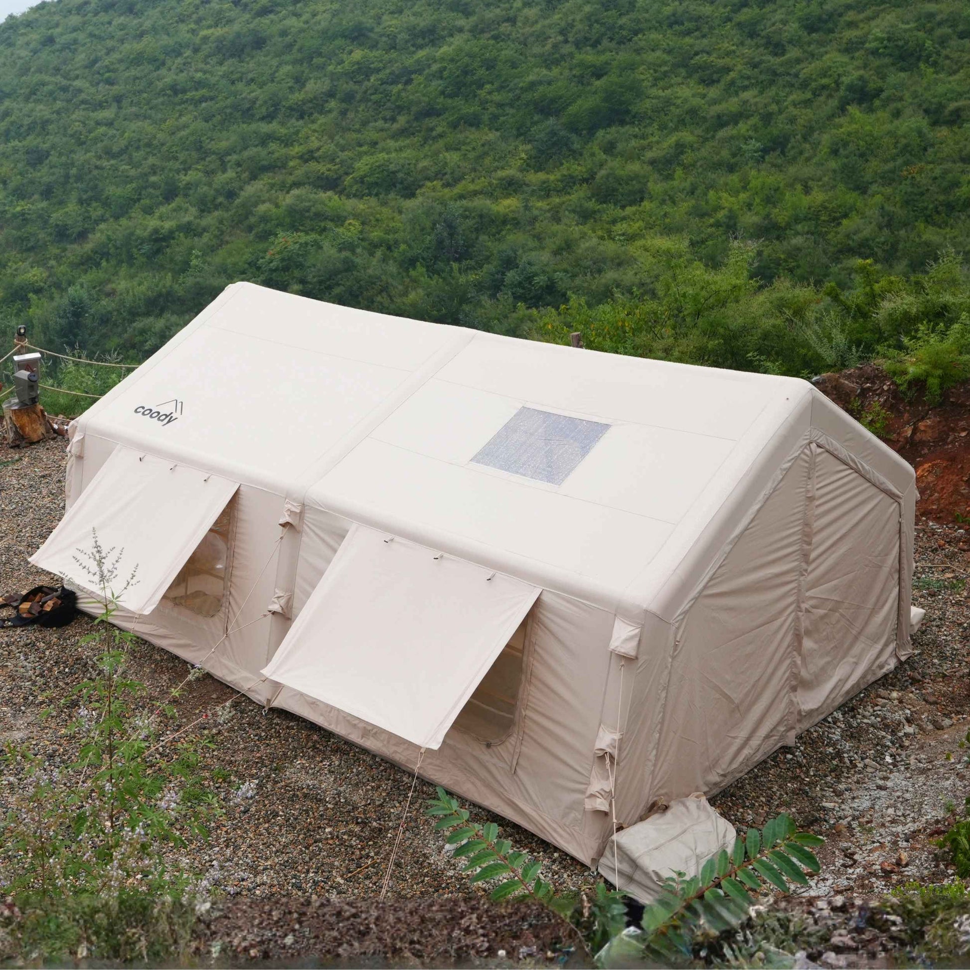 coody tent korea Coody 17.2 (Koala-7) Beige Inflatable Tent House for Camping (2-10 per – Live More Outside