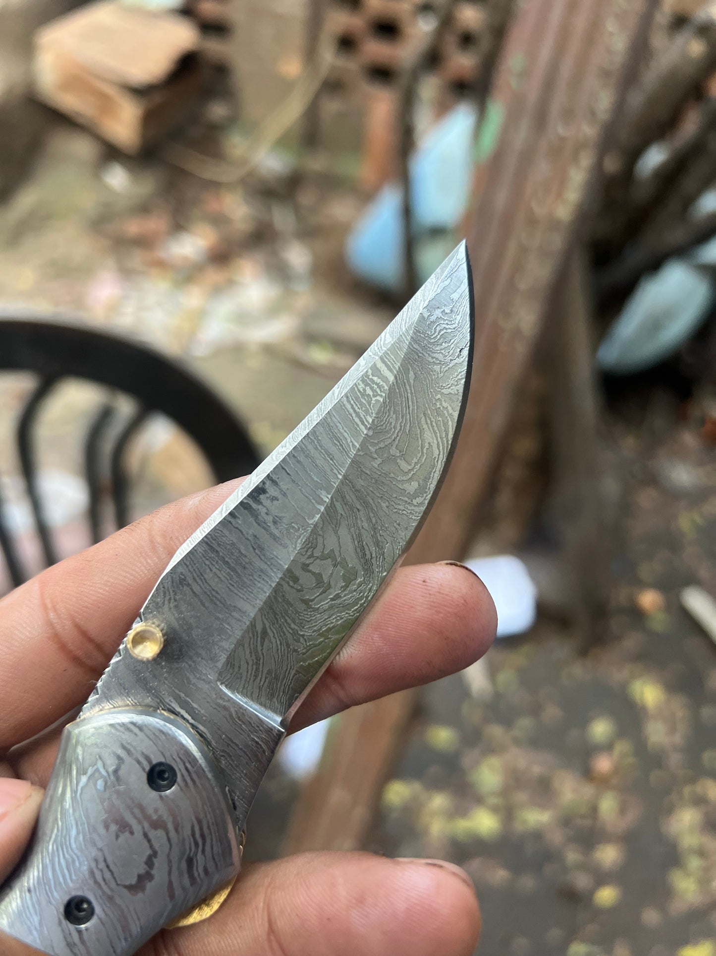 Rosewood Trail Folder Knife 6" Handmade Rosewood Handle EDC Folder