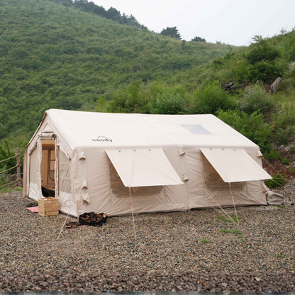 Coody Familia AirTent 17.2 Beige – Large Inflatable Hot Tent with Stove Jack for Camping, 2–10 People