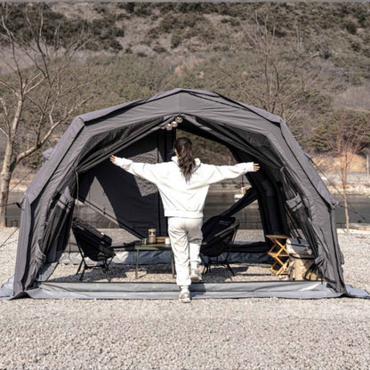Coody 10.0 PRO Gray - Premium Inflatable Canvas Tent for 2–4 Campers