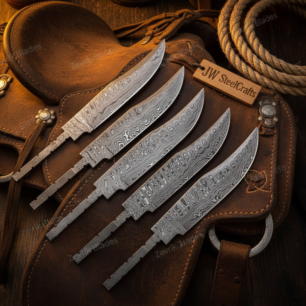 Rangehand Blade Blank Set 9" Handmade Damascus Full Tang Blank