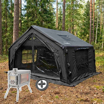 Coody 10 Black + Stove Caminus S - Inflatable Tents with Stove