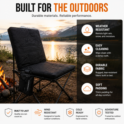 LITEGUEST Heated Outdoor Seat Cushion with Backrest – Winter Comfort