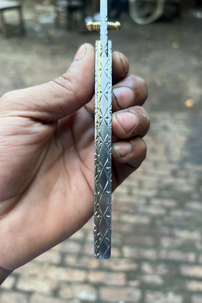Forgehammer Folder Knife 8" Handmade All-Steel Damascus Liner Lock