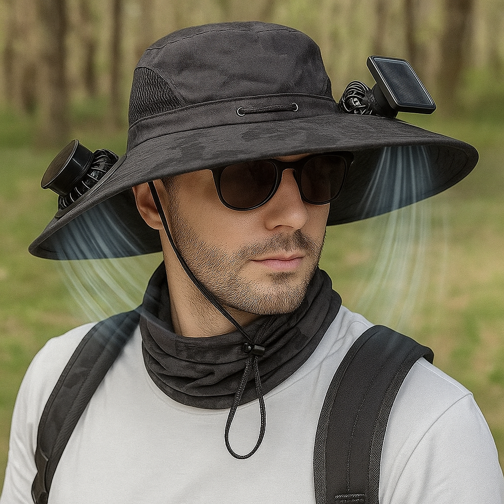 LITEGUEST Solar-Powered Dual Fan Sun Hat – Cooling Outdoor Cap