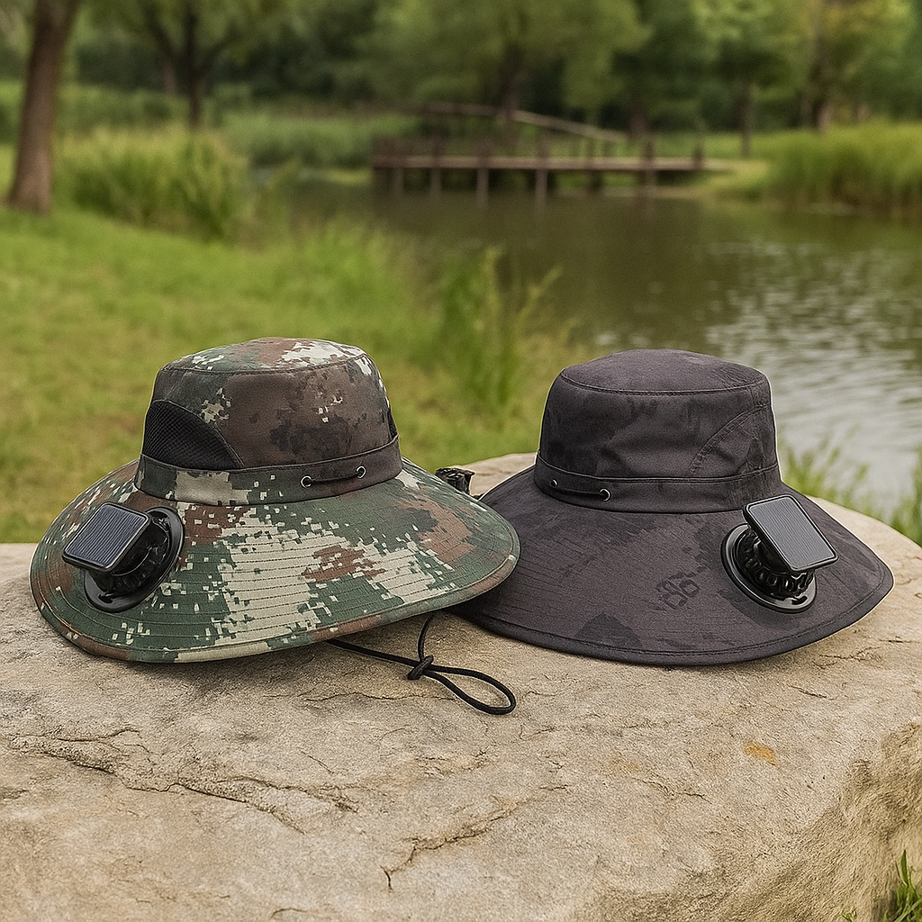 LITEGUEST Solar-Powered Dual Fan Sun Hat – Cooling Outdoor Cap