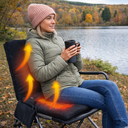 LITEGUEST Heated Outdoor Seat Cushion with Backrest – Winter Comfort
