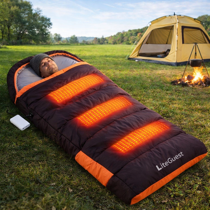 LITEGUEST Winter Heated Single Sleeping Bag 5V Electric Camping Gear