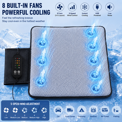 LITEGUEST Fan-Cooling Seat Cushion – USB-Powered Summer Comfort