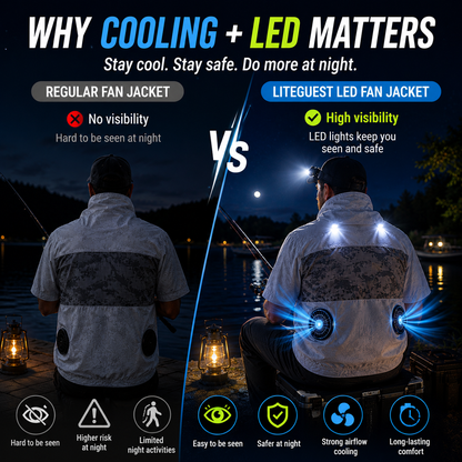 LITEGUEST LED Cooling Fan Jacket – Night Fishing & Outdoor Summer Gear