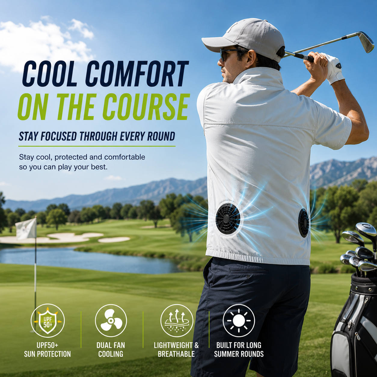 LITEGUEST UPF50 Cooling Fan Vest – Dual Fans & Tactical Pockets
