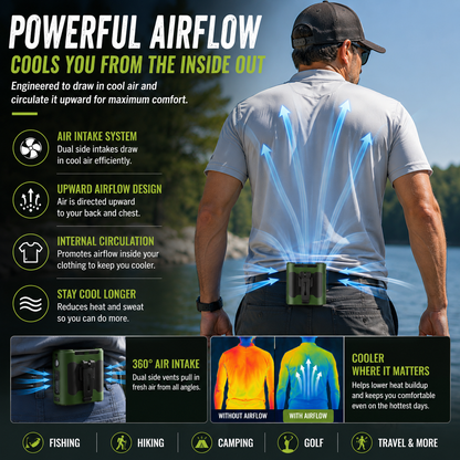 LITEGUEST Tactical Waist Clip Fan – Wearable Cooling for Outdoors