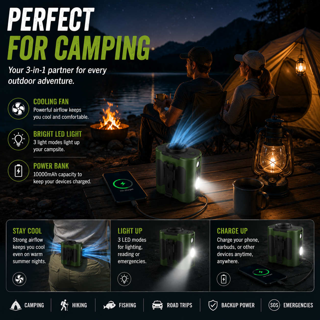 LITEGUEST Tactical Waist Clip Fan – Wearable Cooling for Outdoors