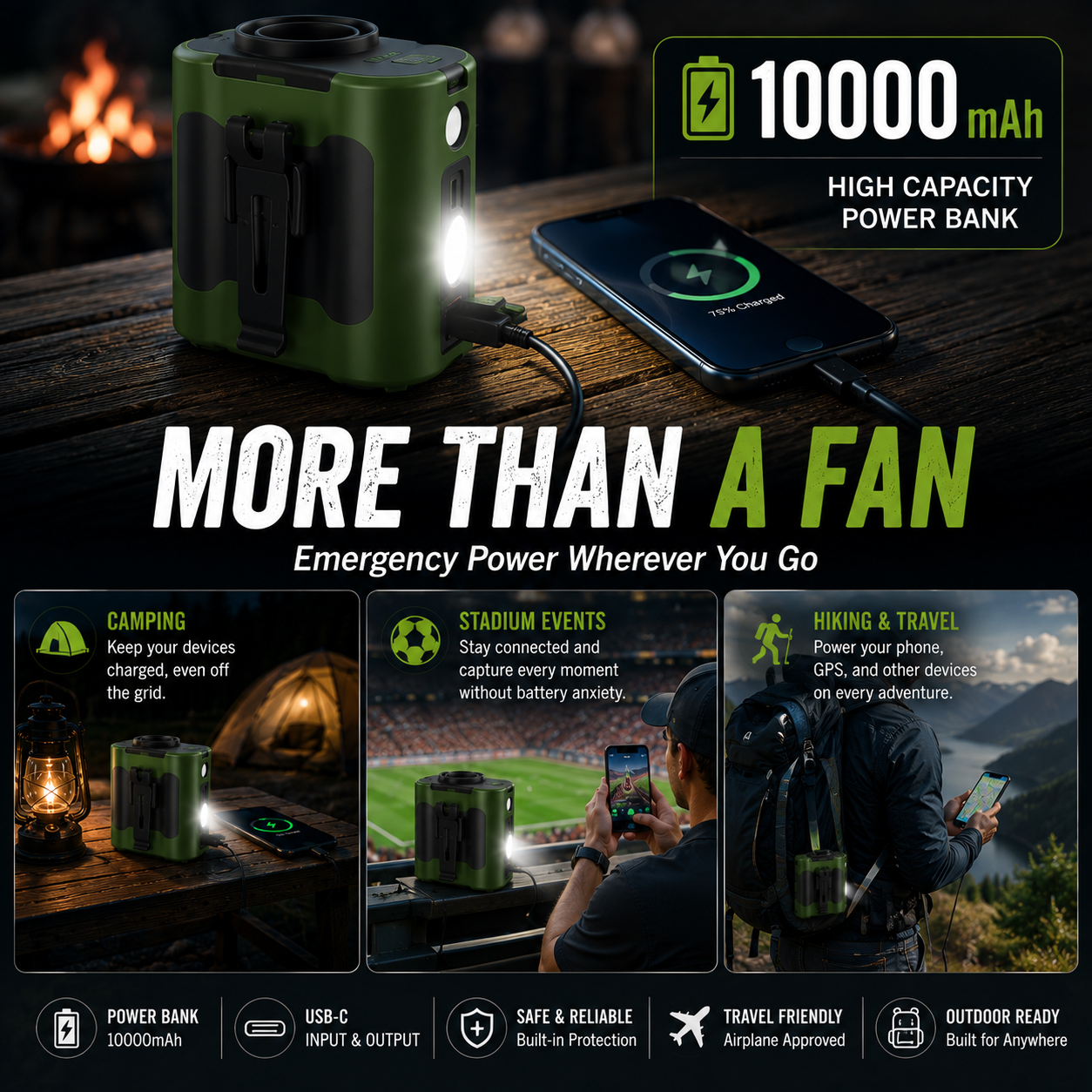 LITEGUEST Tactical Waist Clip Fan – Wearable Cooling for Outdoors