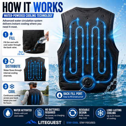 LITEGUEST Water-Cooled Cooling Vest – Battery-Free Heat Relief