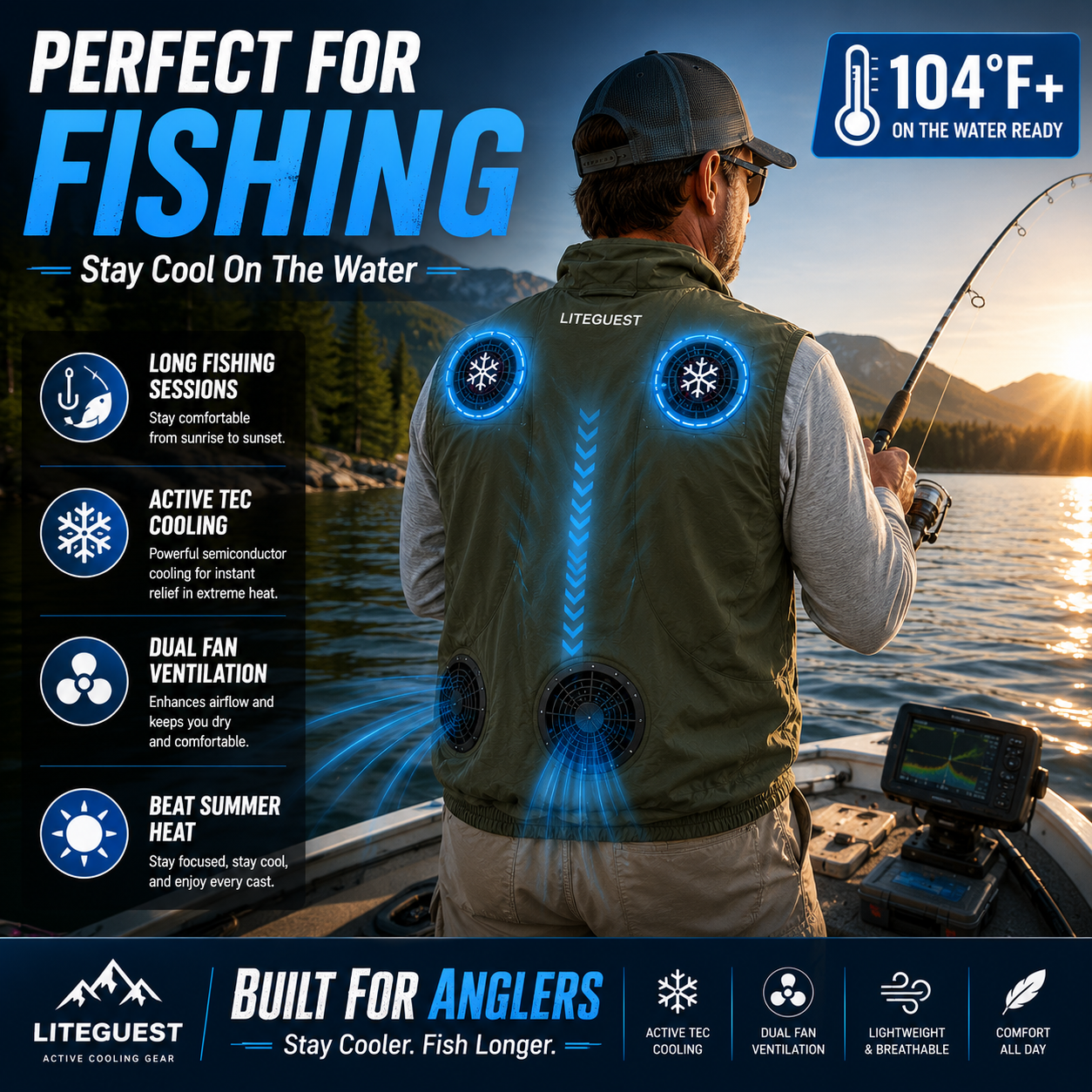 LITEGUEST Wearable Cooling Vest – TEC + Turbo Fan Active Cooling