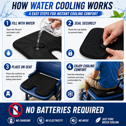 LITEGUEST U-Shaped Water Cooling Gel Seat Cushion – Summer Comfort