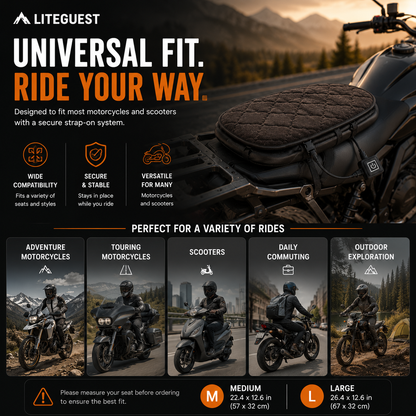 LITEGUEST Heated Motorcycle Seat Cover for Cold Weather Riding