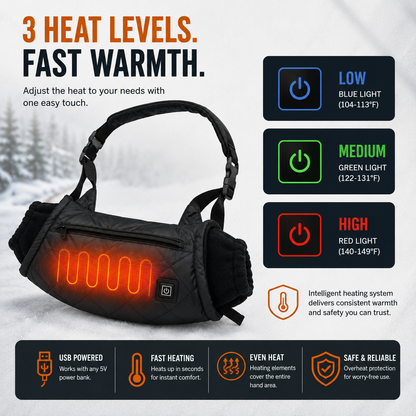 LITEGUEST USB Heated Hand Muff – Winter Outdoor Hand Warmers