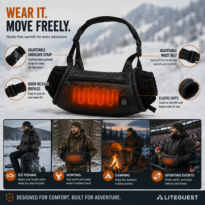 LITEGUEST USB Heated Hand Muff – Winter Outdoor Hand Warmers