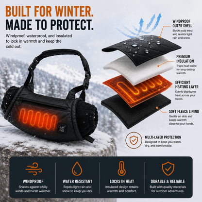 LITEGUEST USB Heated Hand Muff – Winter Outdoor Hand Warmers