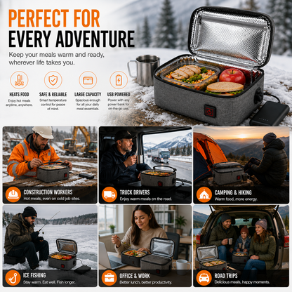 LITEGUEST USB Heated Lunch Bag – Portable Waterproof Outdoor Lunch Bag