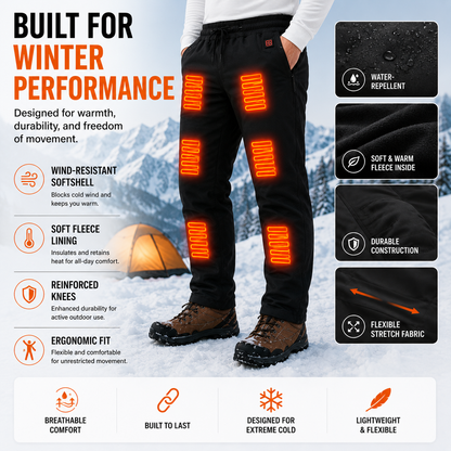 LITEGUEST 12-Zone Heated Pants Fast Heating Windproof Warm for Winter