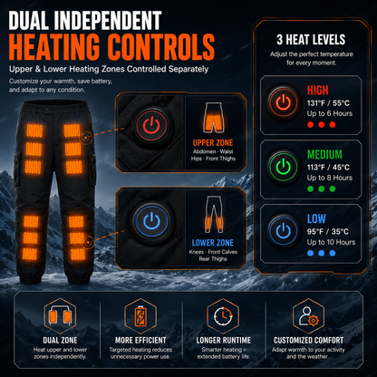 LITEGUEST 18-Zone Heated Pants for Extreme Cold Riding & Skiing