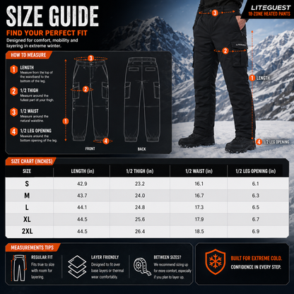 LITEGUEST 18-Zone Heated Pants for Extreme Cold Riding & Skiing