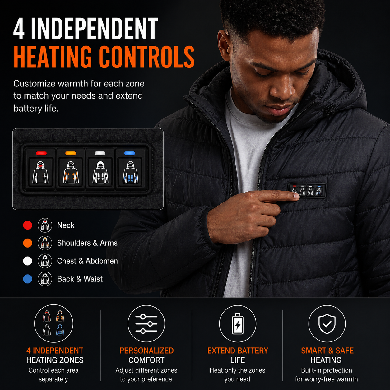 LITEGUEST Smart Heated Jacket – 27-Zone Winter Outdoor Jacket