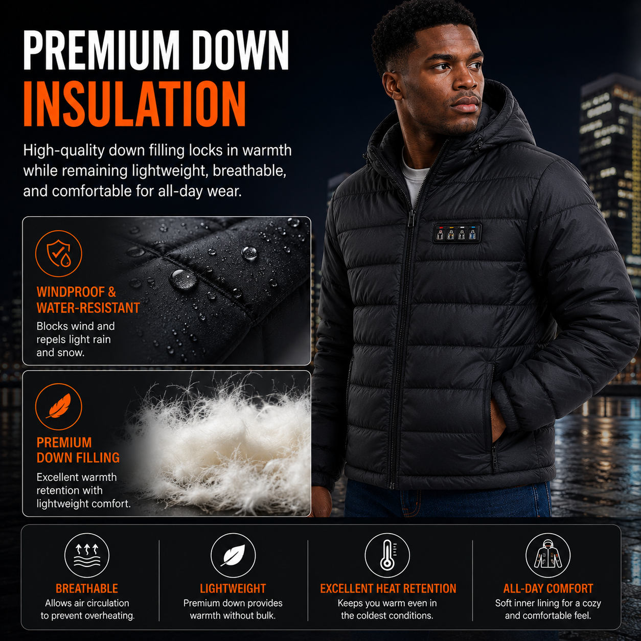 LITEGUEST Smart Heated Jacket – 27-Zone Winter Outdoor Jacket