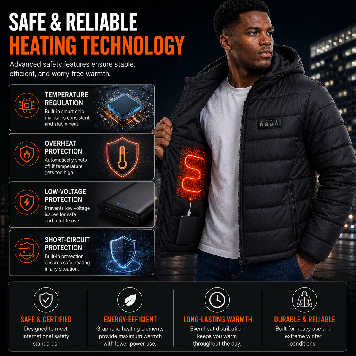 LITEGUEST Smart Heated Jacket – 27-Zone Winter Outdoor Jacket