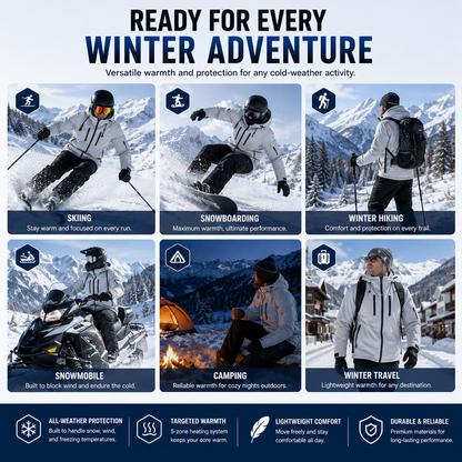 LITEGUEST Waterproof 5-Zone Heated Jacket USB-Powered for Outdoor