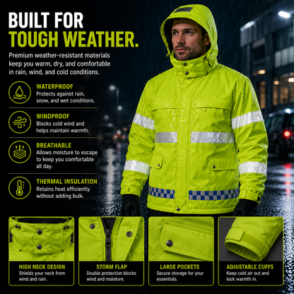 LITEGUEST 8-Zone Heated Reflective Work Jacket for Outdoor Duty