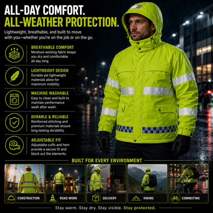 LITEGUEST 8-Zone Heated Reflective Work Jacket for Outdoor Duty