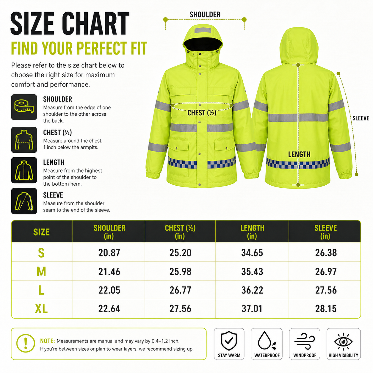 LITEGUEST 8-Zone Heated Reflective Work Jacket for Outdoor Duty