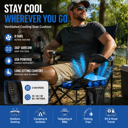 LITEGUEST Fan-Cooling Seat Cushion – USB-Powered Summer Comfort