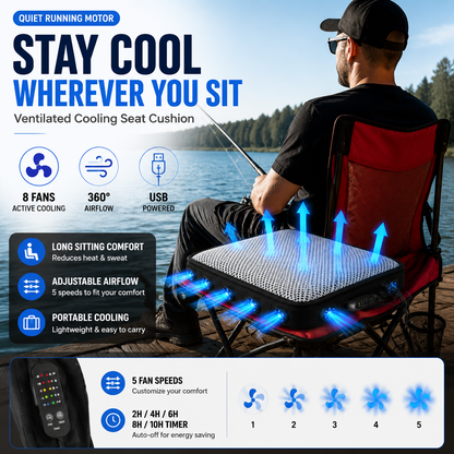 LITEGUEST Fan-Cooling Seat Cushion – USB-Powered Summer Comfort