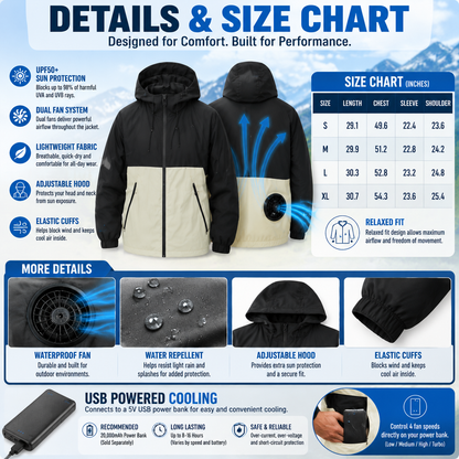 LITEGUEST UPF50+ Fan Jacket – Cooling Fans for Summer Outdoors